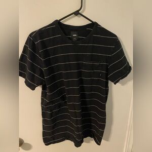 Vans Black Short Sleeve Tee Classic Stripes
